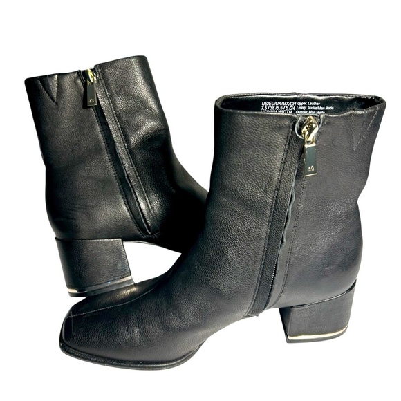 Kenneth Cole Womens Edie Leather Square Toe Ankle Boots 7.5 - Picture 1 of 16